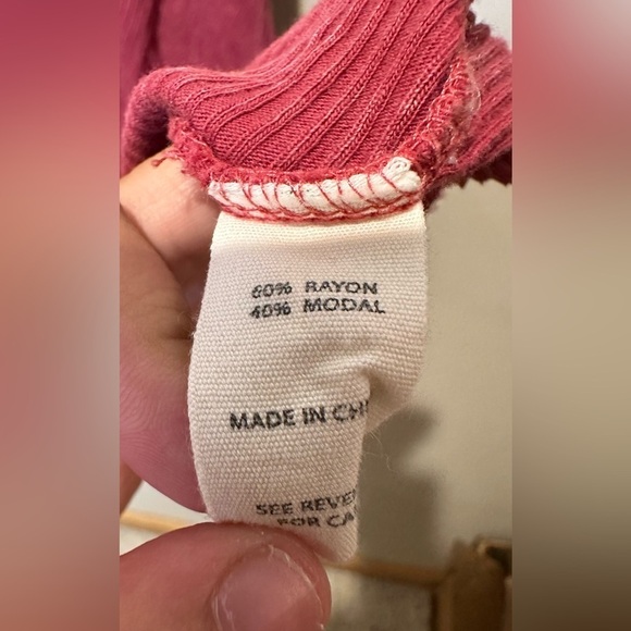 Gilded Intent Red Stone Wash Ribbed Shark Bite Hem Tank‎ Top Size Small - Picture 6 of 6